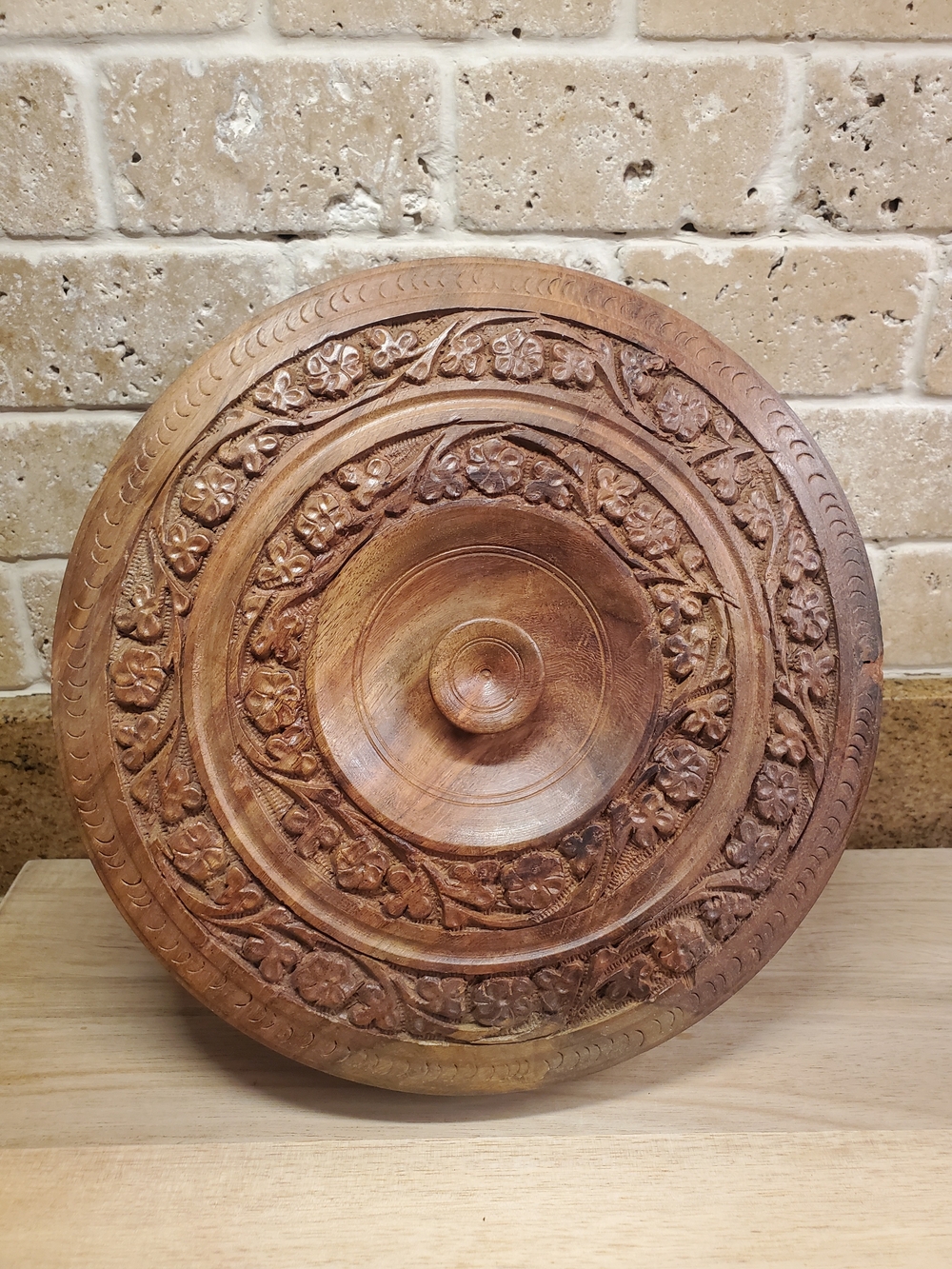 EUC Hand Carved Wooden Dried Fruit Box